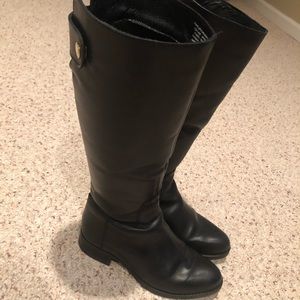 Steve Madden black leather boots-worn once! Sz 7